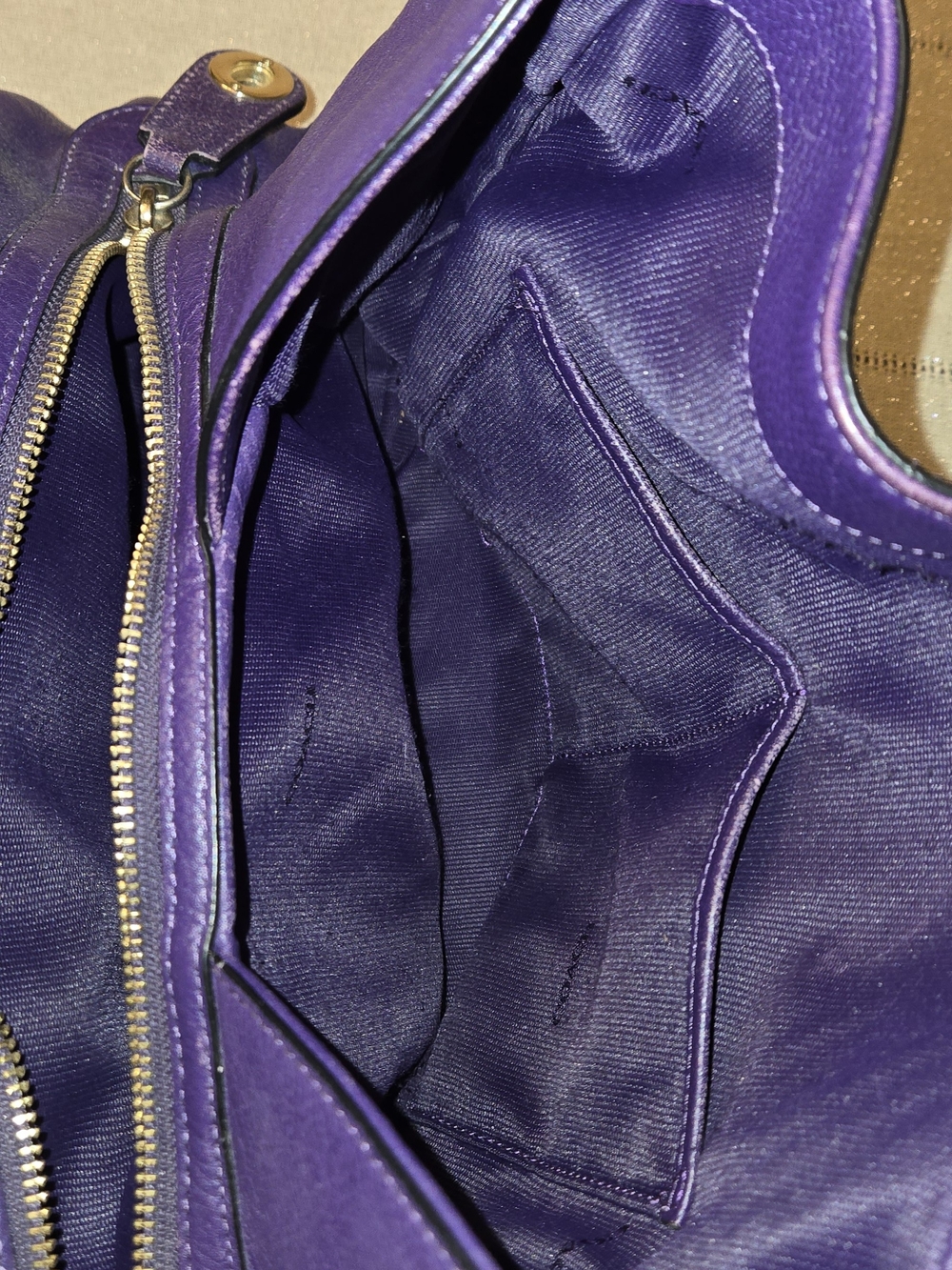 Coach Purple Leather Shoulder Tote - Picture 6 of 16